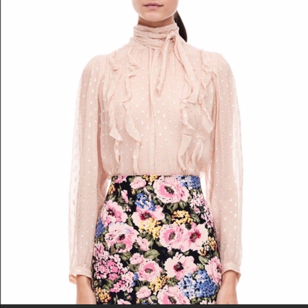 🎉HP🎉Rebecca Taylor Metallic Dot Top - Picture 2 of 5